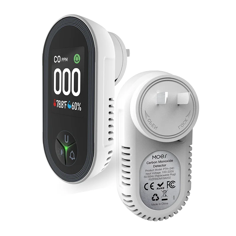 MOES carbon monoxide detector plug product image for channel stock