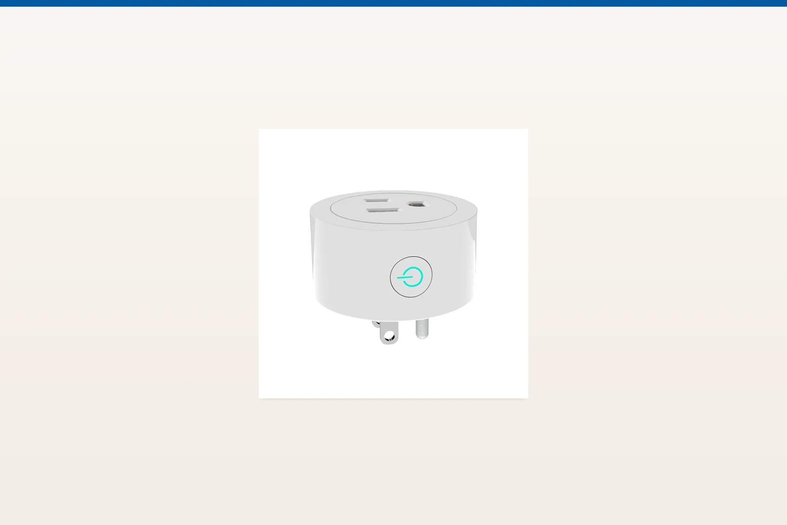 smart plug — MOES official product with illustrative scene background (not a real site photo)
