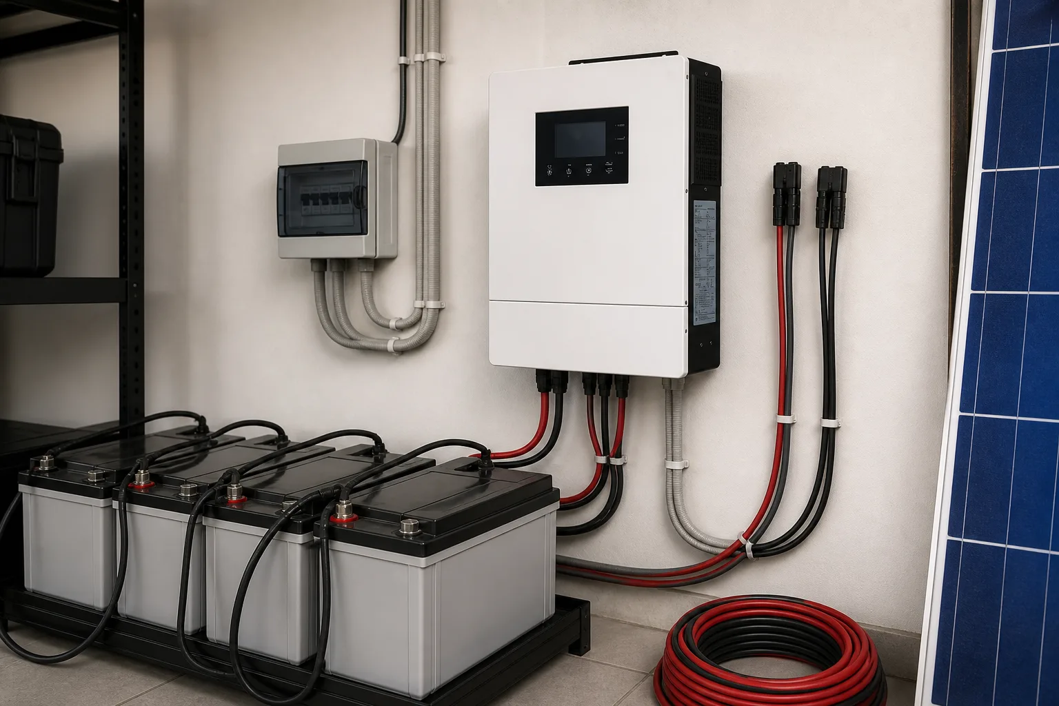 Off-grid solar system application diagram for inverter type context