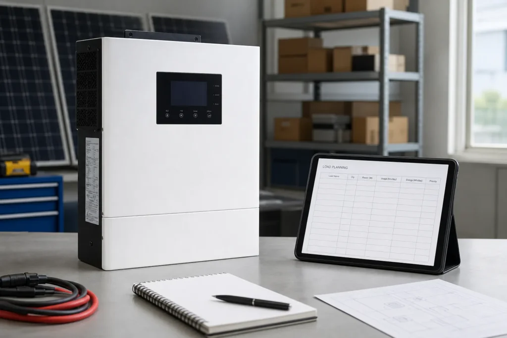 Power inverter used for B2B solar load planning with MOES hybrid inverter