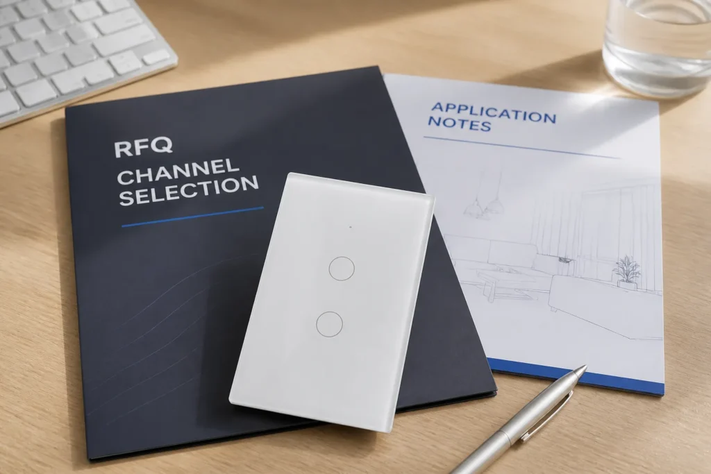 Wall smart switch sample for B2B application and RFQ channel selection