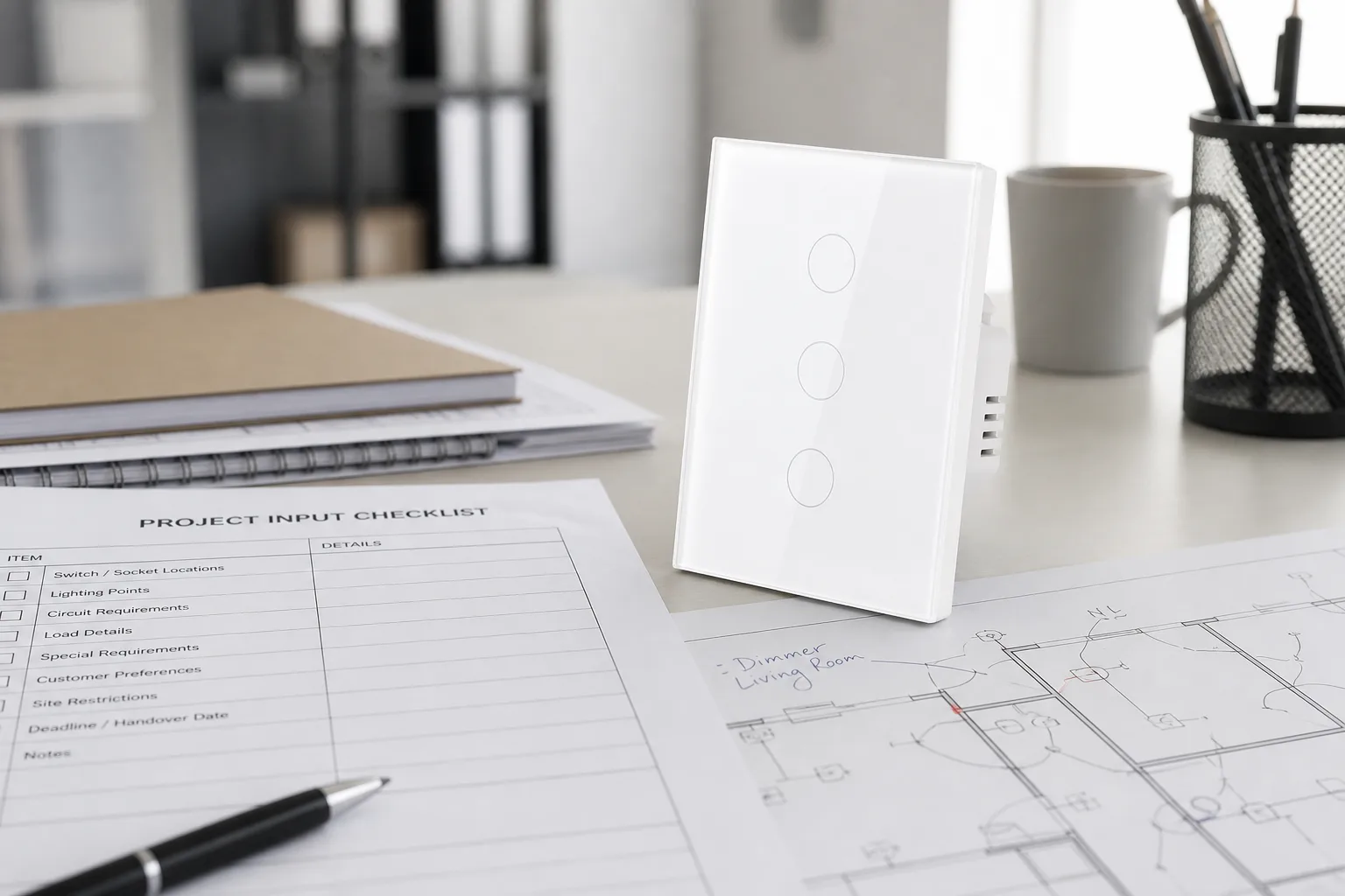 Installer project input sheet with MOES Star Feather US smart switch sample