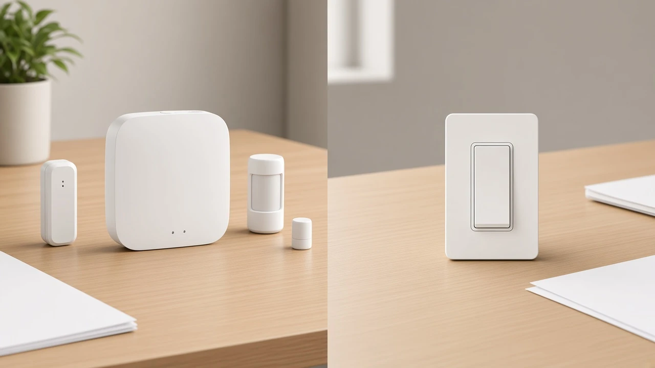 Quote sheet showing ZigBee gateway required path versus Wi-Fi-direct actuators with no gateway