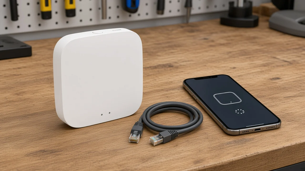 Smart home hub on a bench showing coordinator, controller, and gateway jobs