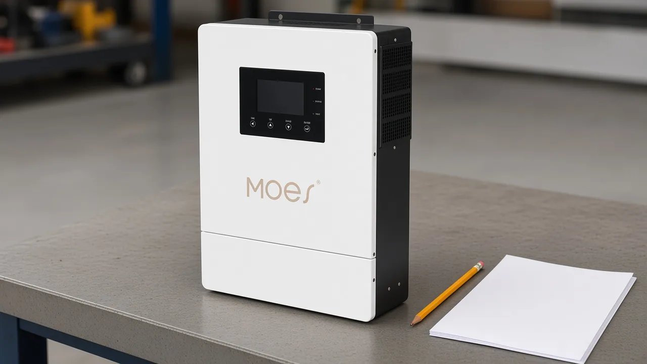 Hybrid inverter beside a blank quote sheet