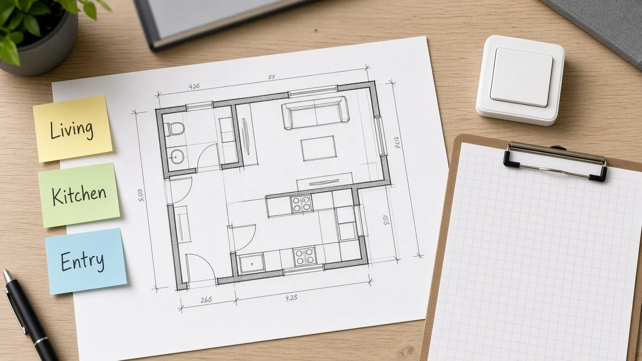 Room and device class planning sheet for a first smart-home kit