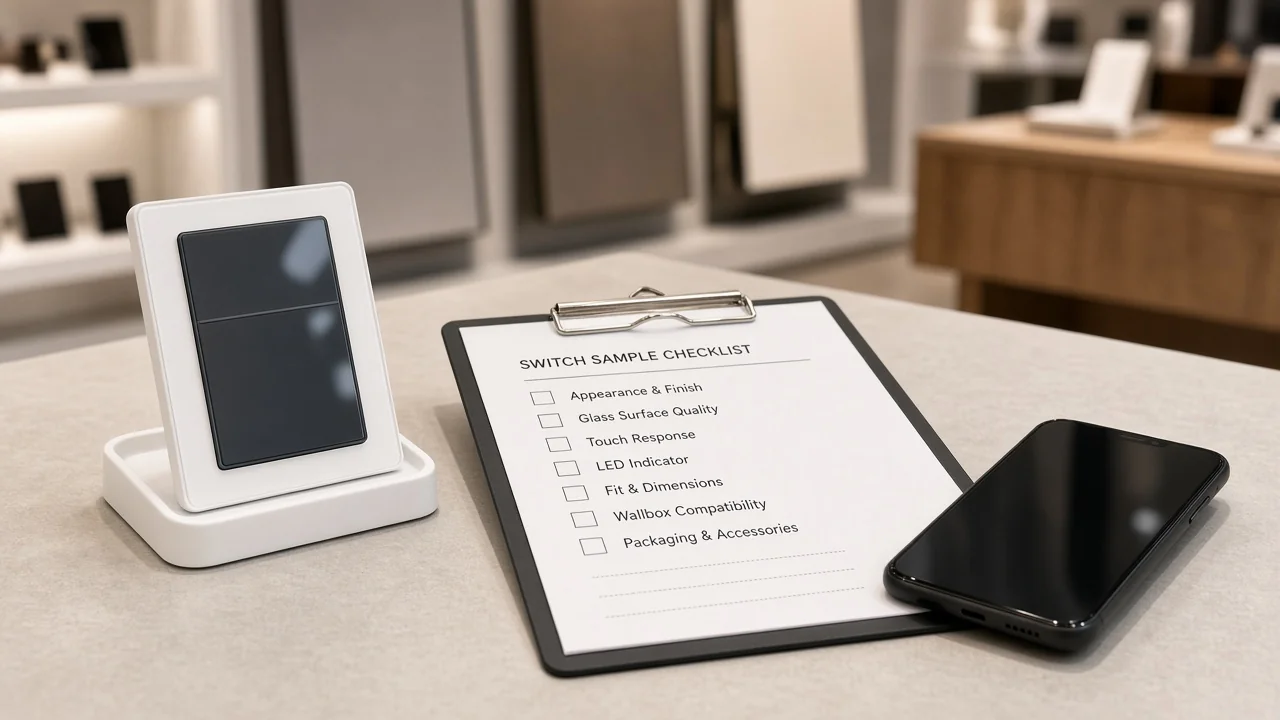 Showroom table checklist for demonstrating smart switch day-to-day use