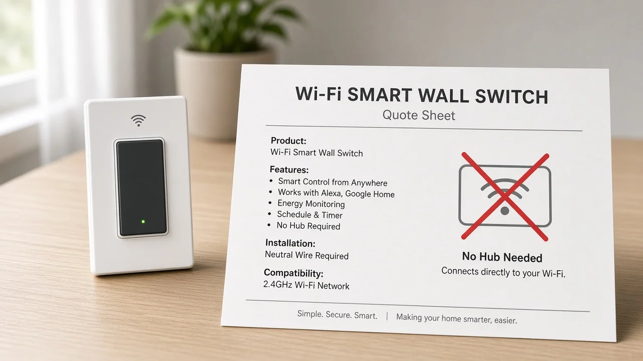 Wi-Fi smart switch endpoint on a quote with no separate hub SKU line