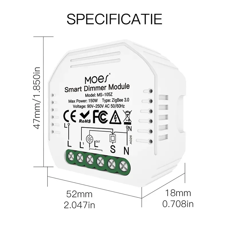 MOES Tuya ZigBee 3.0 smart dimmer switch relay module MS-105Z product recommendation