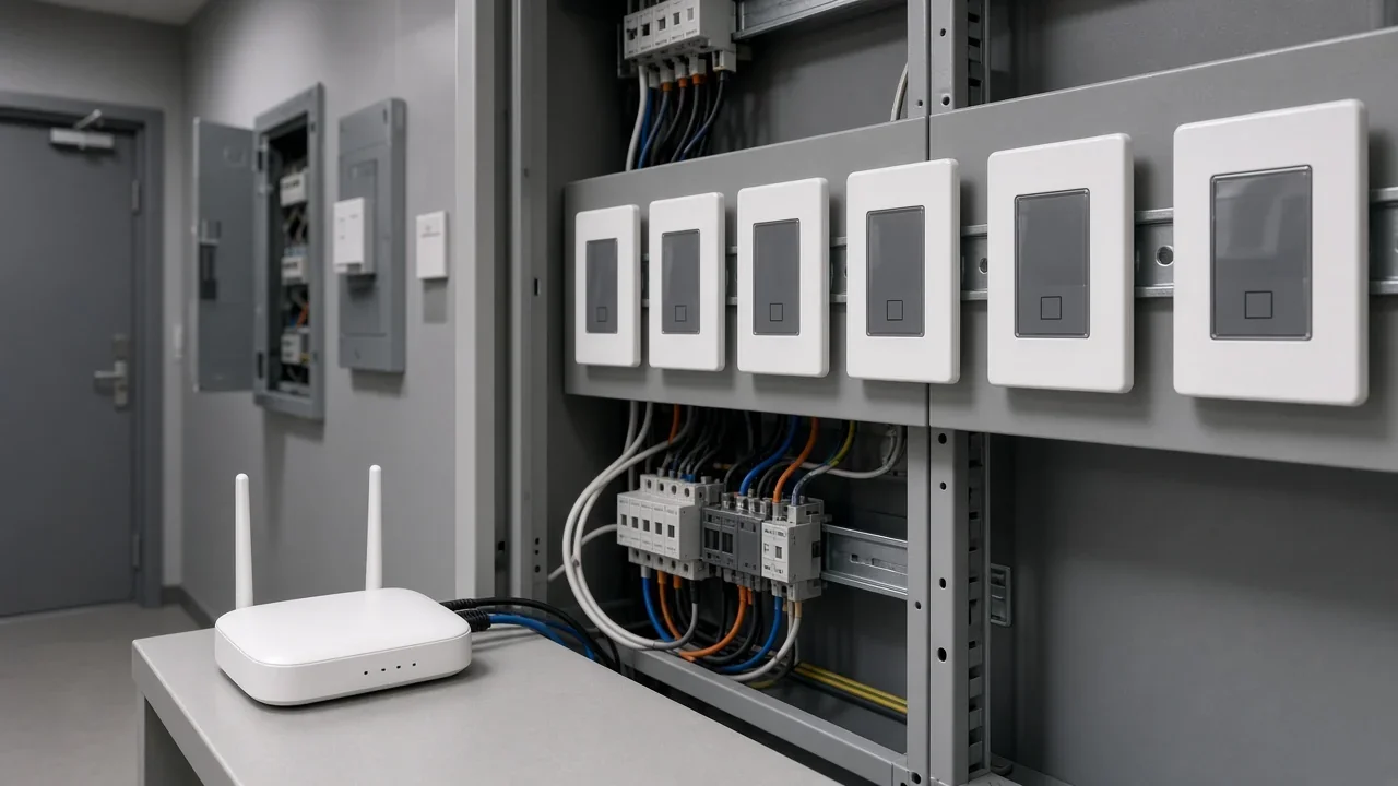 Wi-Fi direct-to-AP load with multiple glass smart wall switches near an access point