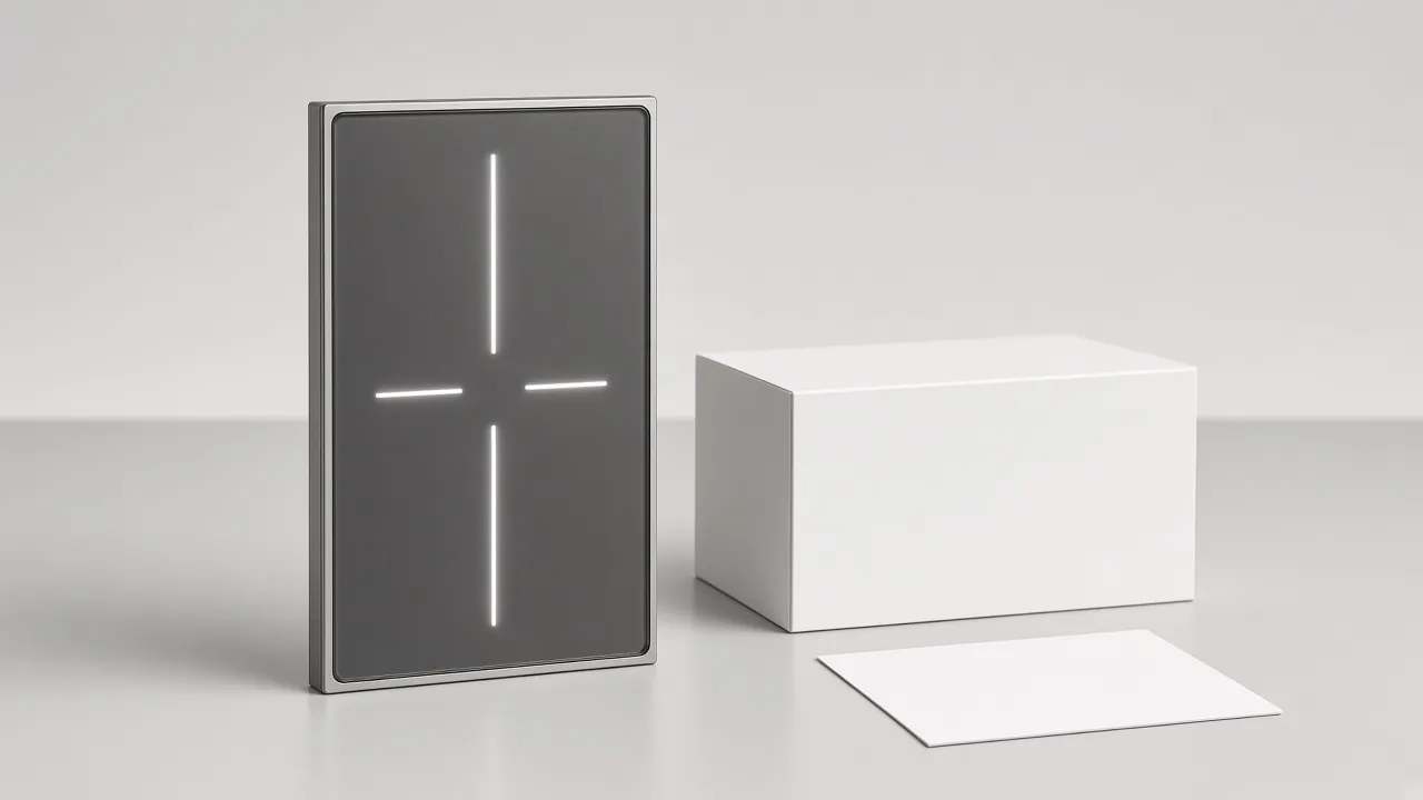 Gray glass Wi-Fi wall switch beside an unmarked box