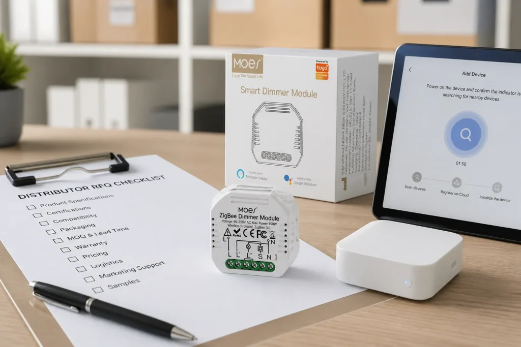 Channel RFQ desk checklist for benefits of Zigbee with MOES ZigBee dimmer module