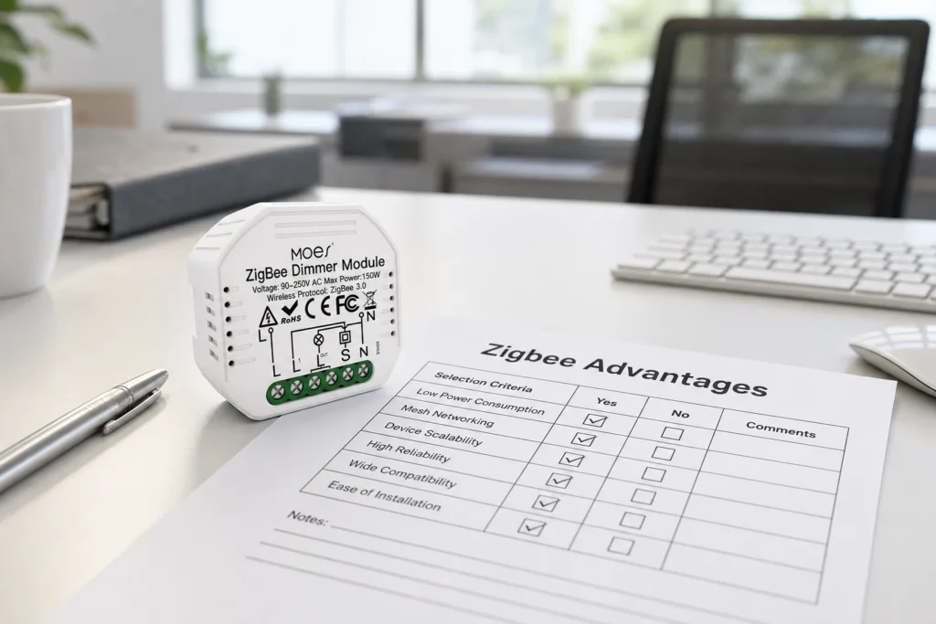 Channel RFQ desk checklist for advantages of Zigbee with MOES ZigBee dimmer module