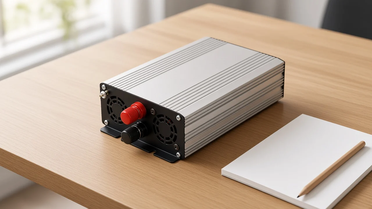 Power inverter on a B2B quote desk showing DC source to AC load function