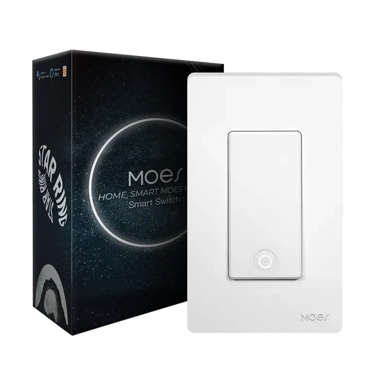 MOES Star Ring WiFi push-button wall switch product photo