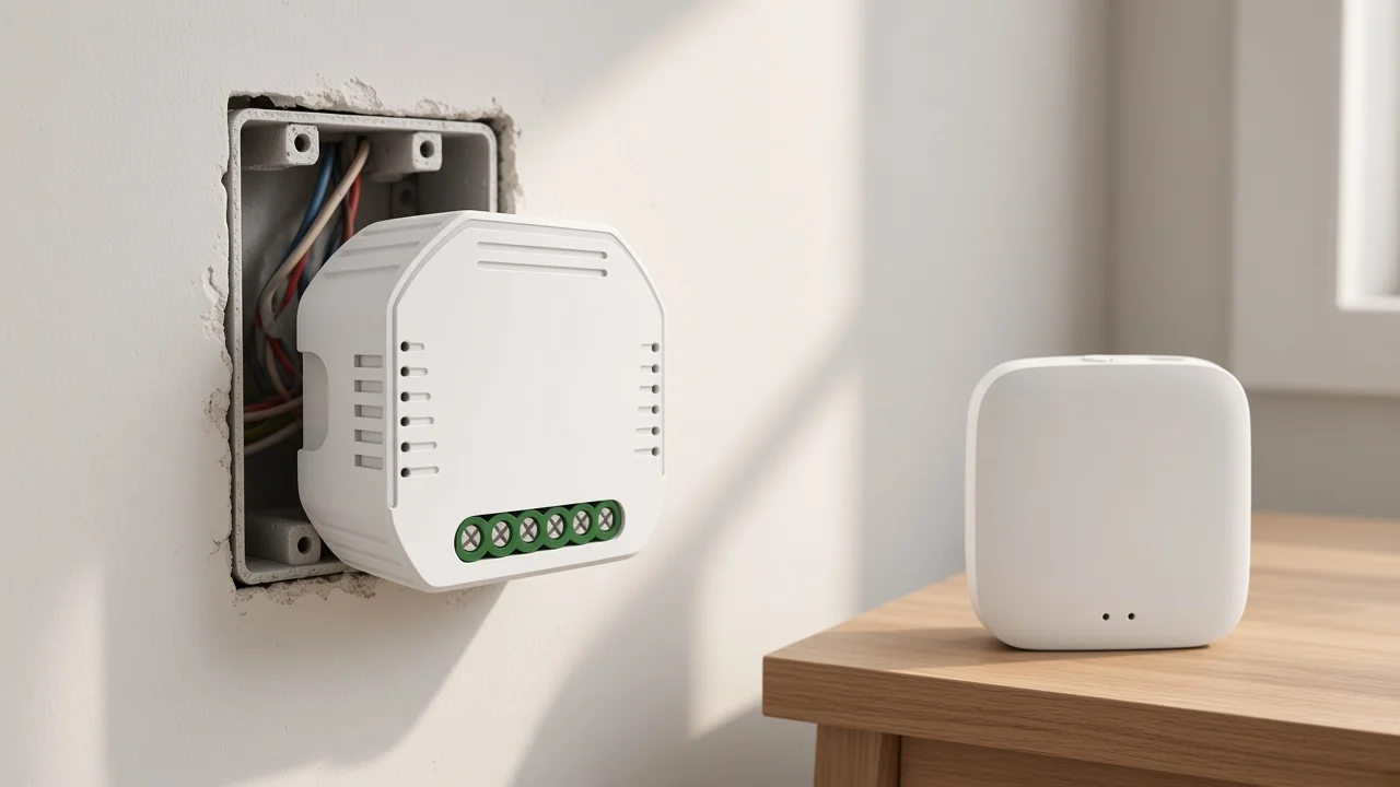 In-wall ZigBee module near a hub used as a join parent